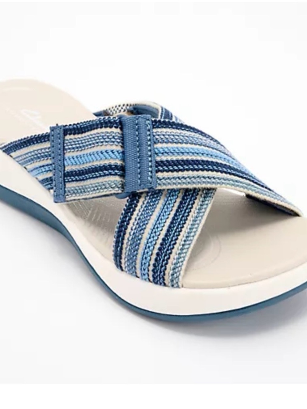 Clarks Women's Arla Wave Sandals in Blue Combi with cushioned footbed. NEW sz 8 - Picture 3 of 6